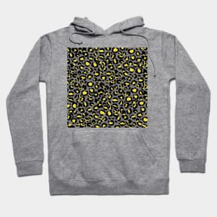 Leopard Pattern in Lemon on Steel Gray Hoodie